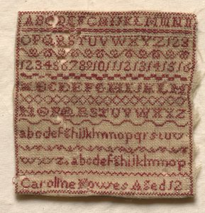 Stickmustertuch, 1800er von Unbekannt
