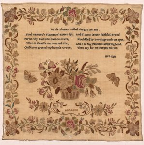 Stickmustertuch, 1800er von Unbekannt