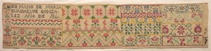 Stickmustertuch, 1840 von Unbekannt