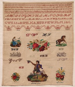 Stickmustertuch, 1882