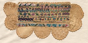 Stickmustertuch Fragment, 1800er Jahre von Unbekannt