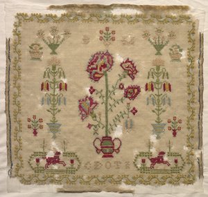 Stickmustertuch, frühe 1800er