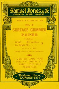 Werbung für Samuel Jones & Company Gummipapierhersteller, 1919