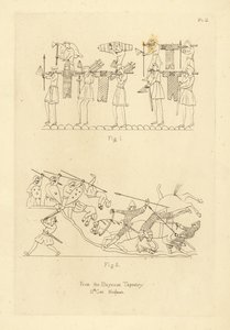 Sächsische und normannische Militärkleidung aus dem Teppich von Bayeux von Unbekannt