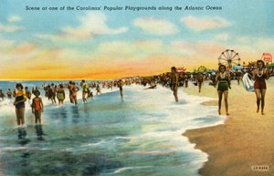Szene an einem der beliebten Spielplätze der Carolinas am Atlantischen Ozean, 1942 von Unbekannt