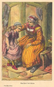 Szene aus Die roten Schuhe von Hans Christian Andersen, um 1879