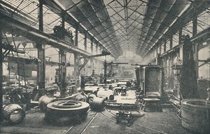 Szene in einer Kesselwerkstatt, um 1917