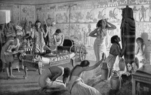 Trauerszene im Totentempel von Tutanchamun, Ägypten von Unbekannt