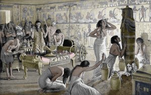 Trauerszene im Totentempel von Tutanchamun, Ägypten, 1325 v. Chr., 1933-1934