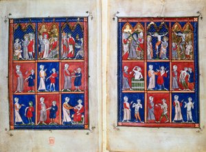 Szenen aus dem Leben Christi und Ärzte mit Patienten von Unbekannt