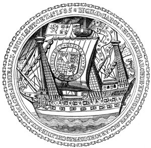Siegel und Autogramm des Lord High Admiral, Charles, Lord Howard of Nottingham, 1585 von Unbekannt