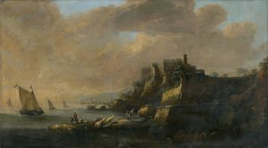 Meereslandschaft mit einer Burg