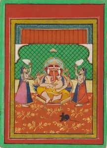 Sitzender Ganesha mit Begleitern, frühes 20. Jahrhundert von Unbekannt