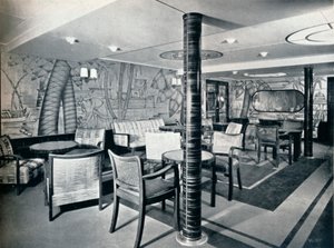 Raucherraum der zweiten Klasse an Bord der Victoria, 1931