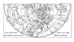 Zweiter Teil der Sternkarte der südlichen Himmelshemisphäre mit Sternbildern, 1747