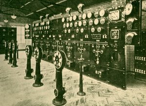 Abschnitt des Schaltbretts im Kraftwerk, Metropolitan Railway, 1930