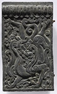 Abschnitt einer Sargplattform: Drache, 550-577