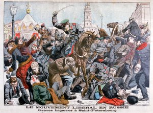 Ernsthafte Kämpfe der liberalen Bewegung in Russland, St. Petersburg, 1904 von Unbekannt