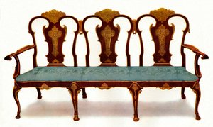 Sofa aus Walnuss und Gesso, 1930
