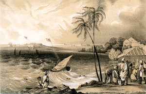 Einsetzen des Monsuns, Cannanore Fort, 1847 von Unbekannt