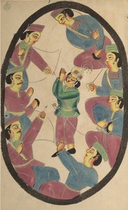 Sieben Helden oder Krieger töten Abhimanya, den Sohn von Arjuna von Unbekannt