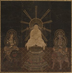 Shaka begleitet von Fugen und Monju, 1185-1333