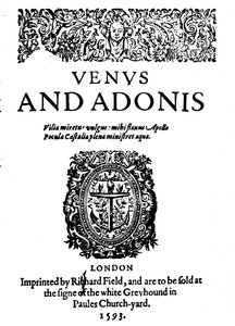 Shakespeares Erstes Veröffentlichtes Werk - 1. Ausgabe von Venus und Adonis, 1593, 1946