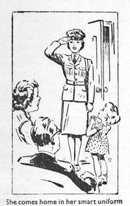 Sie kommt in ihrer schicken Uniform nach Hause, 1940 von Unbekannt