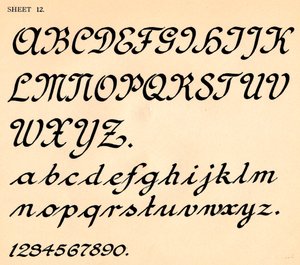 Blatt 12, aus einem Portfolio von Alphabeten von Unbekannt