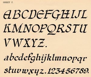 Blatt 7, aus einem Portfolio von Alphabeten von Unbekannt