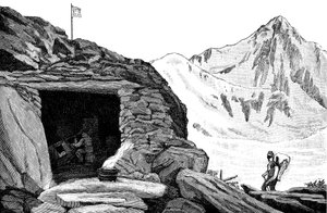 Unterstand gebaut vom Glaziologen Louis Agassiz, Aar-Gletscher, Schweiz, 1840 1885 von Unbekannt