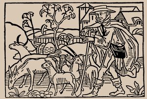 Hirte. Aus Speculum Vitae Humanae von Rodericus Zamorensis, 1479 von Unbekannt