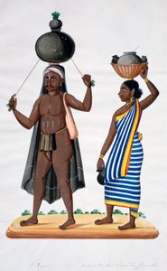 Hirte und seine Frau tragen Milch, Indien, 1834