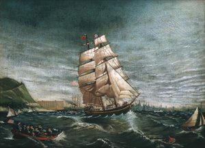 Schiff im Hafen von New York, ca. 1890 von Unbekannt