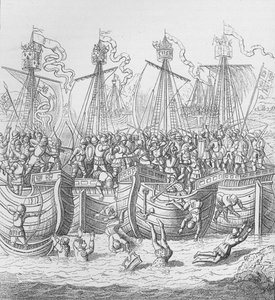 Schiffe in La Rochelle, Frankreich, 1372, ca. 1804, 1906