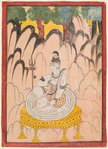 Shiva auf einem Thron in einer Landschaft sitzend, ca. 1760