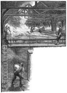 Salz schaufeln bei South Durham Salt Works, 1884