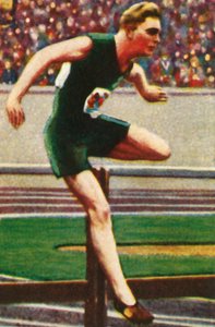 Sid Atkinson aus Südafrika, Gewinner des 110m Hürdenlaufs von Unbekannt