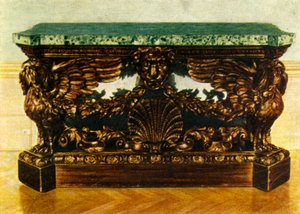 Beistelltisch aus geschnitzter Eiche um 1730, 1938