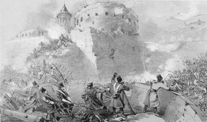 Belagerung von Sewastopol. Nahe dem Eingang der Franzosen in die Stadt, ca. 1850er von Unbekannt