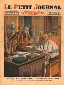 Unterzeichnung des Abkommens zwischen dem Vatikan und Italien, 1929 von Unbekannt