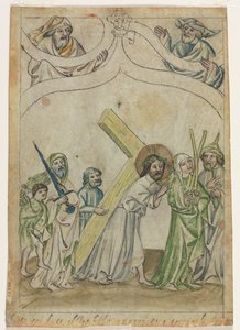 Einzelblatt aus einer Biblia Pauperum: Christus mit Dornen gekrönt