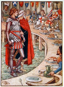 Sir Galahad wird an den Hof von König Artus gebracht von Unbekannt