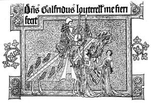 Sir Geoffrey Luttrell, seine Frau und Schwiegertochter, 1340, 1892 von Unbekannt