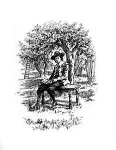 Sir Isaac Newton unter dem Apfelbaum, 20. Jahrhundert von Unbekannt