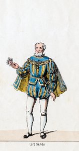 Sir William Sands, Kostümentwurf für Shakespeares Stück, Heinrich VIII, 19. Jahrhundert von Unbekannt