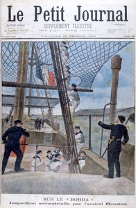 Sechsmonatige Inspektion durch Admiral Roustan an Bord der Borda, 1902