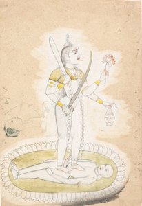 Skizze mit Kali und einem jungen Jungen, ca. 1800 von Unbekannt