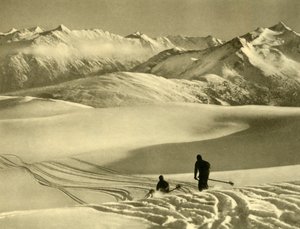 Skifahren auf dem Gerlos-Plateau, Österreich, um 1935 von Unbekannt