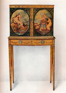 Kleiner Mahagonischrank auf Ständer, um 1680